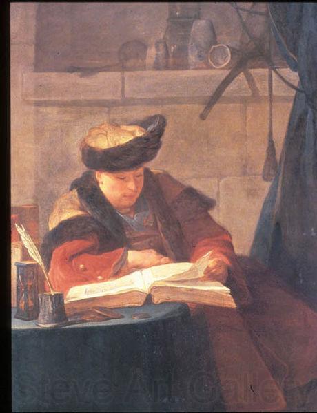 Jean Simeon Chardin Le philosophe lisant Norge oil painting art